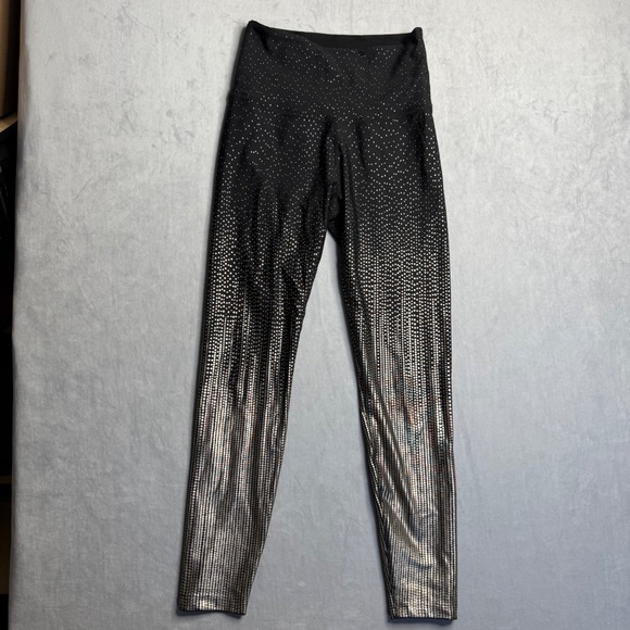 Beyond Yoga Pants - Beyond‎ Yoga Leggings Womens M Drip Dot High Waisted Midi Black Antique Gold